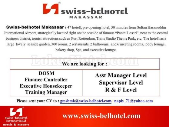 Job Vacancy Pre Opening Team Swiss-belHotel Makassar
