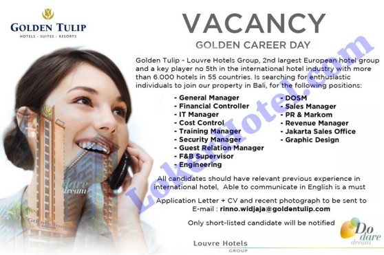 Job Vacancies Royal Tulip & Golden Tulip Bali