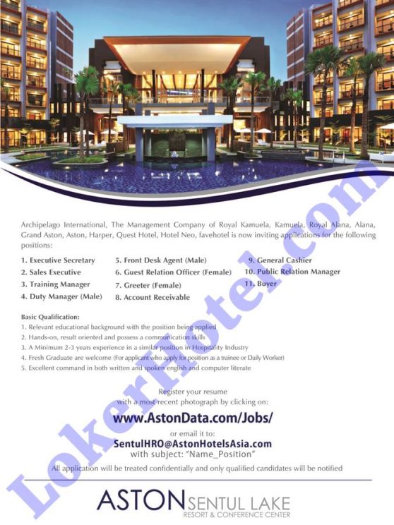 Aston Sentul Lake Resort & Conference Center - Loker Hotel Lowongan Kerja  Hotel