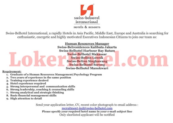 Swiss-Belhotel International — HR Manager