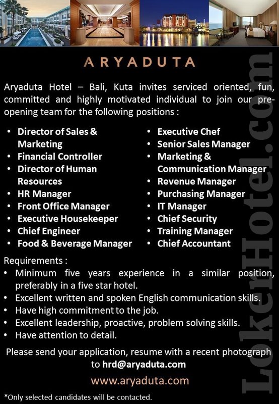 Aryaduta Hotel Bali — Pre Opening Team