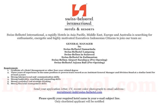 Swiss-Belhotel International — General Manager