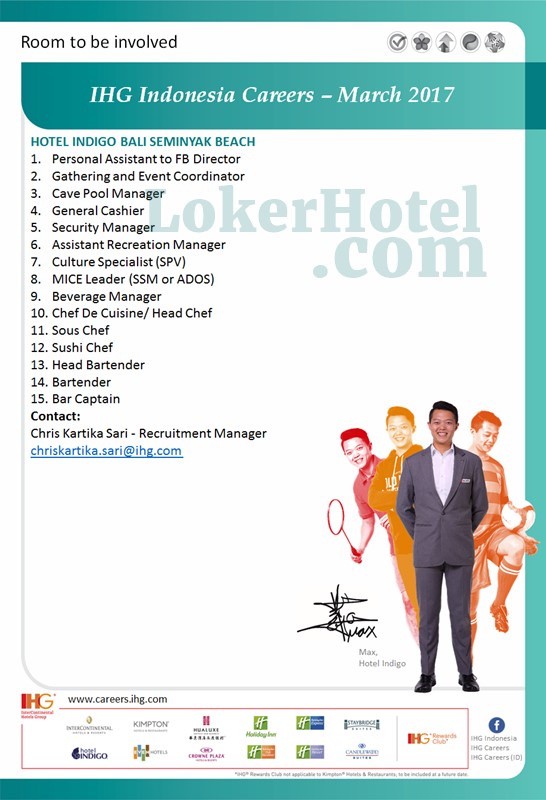 IHG Indonesia Careers March 2017 - Lowongan Kerja Hotel
